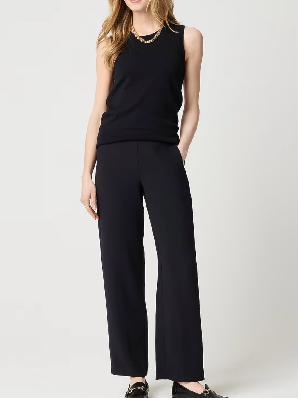 J crew Jamie Wide-Leg Pants-Black